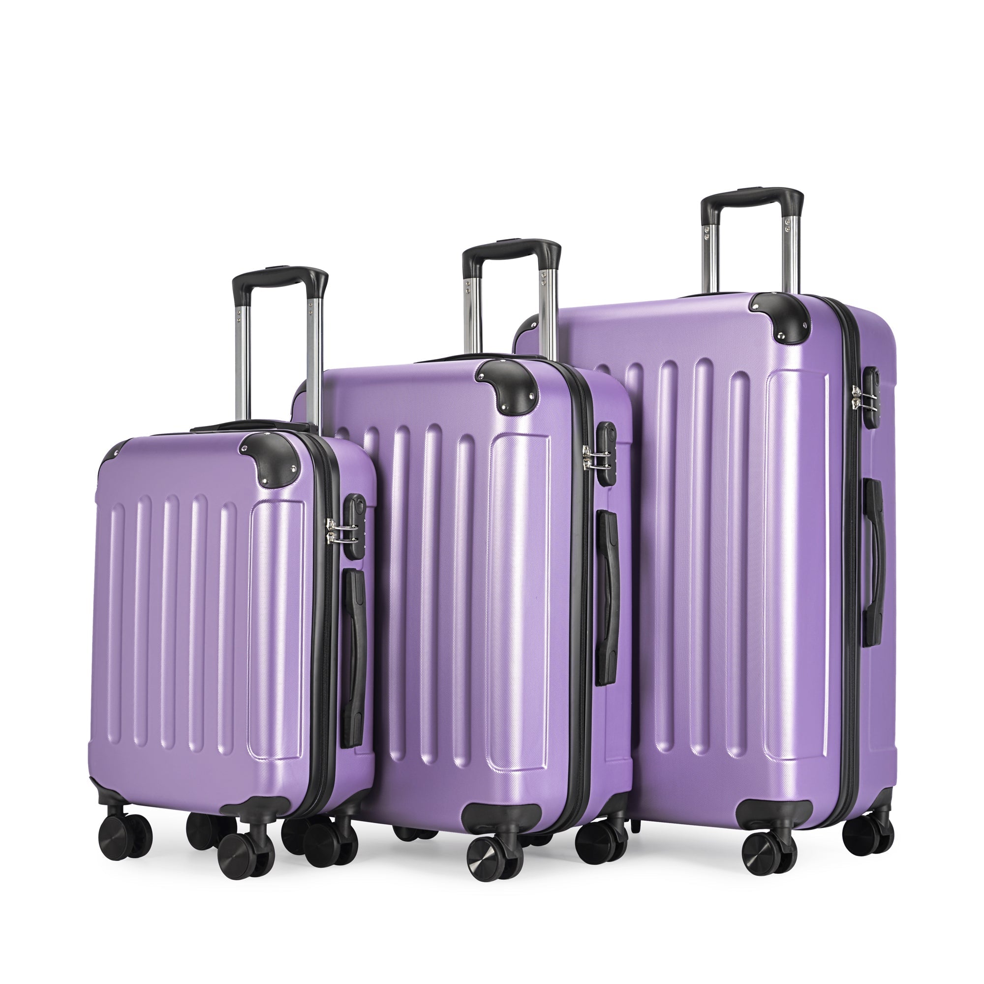 VERTICAL set od 3 kofera na 4 kotača s bravom, ljubičasta | BONTOUR-vitahome.hr