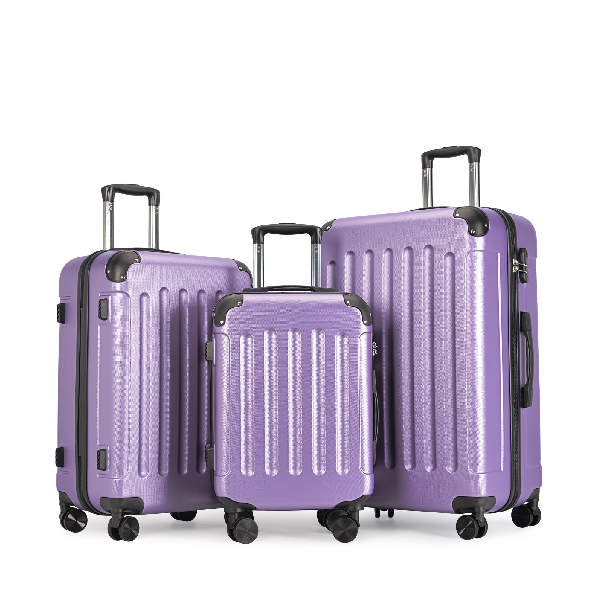 VERTICAL set od 3 kofera na 4 kotača s bravom, ljubičasta | BONTOUR-vitahome.hr