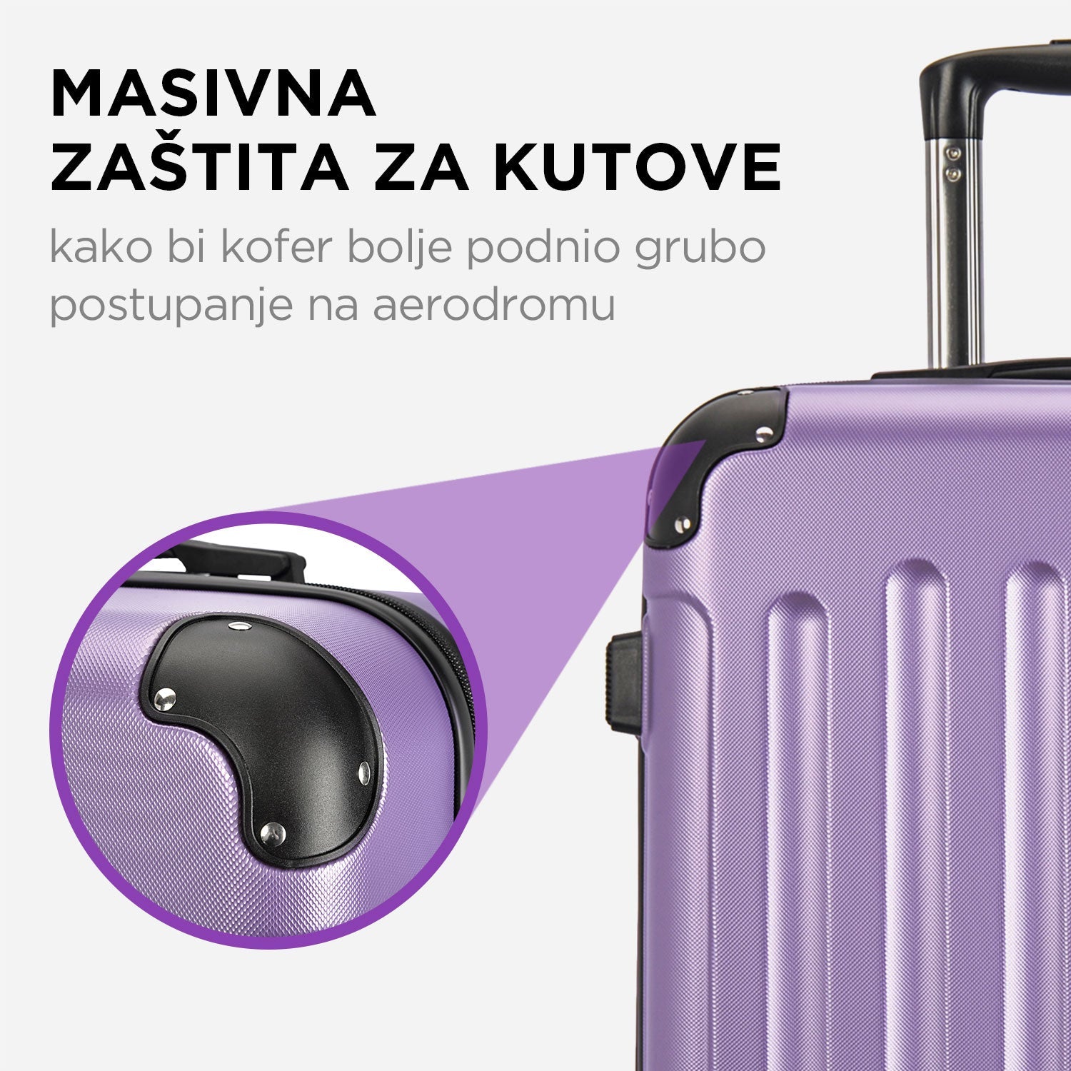 VERTICAL veliki kofer na 4 kotača s bravom, 76 x 50.5 x 29.5 cm, ljubičasta | BONTOUR-vitahome.hr