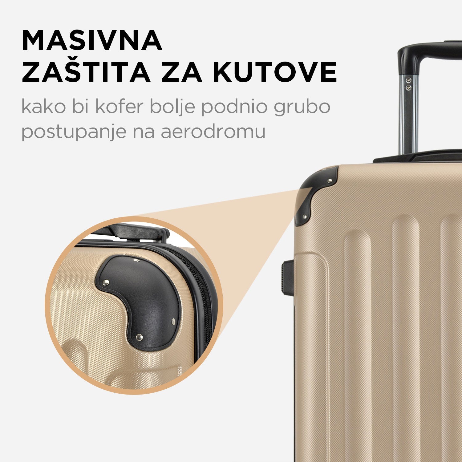 VERTICAL veliki kofer na 4 kotača s bravom, 76 x 50.5 x 29.5 cm, šampanjac | BONTOUR-vitahome.hr