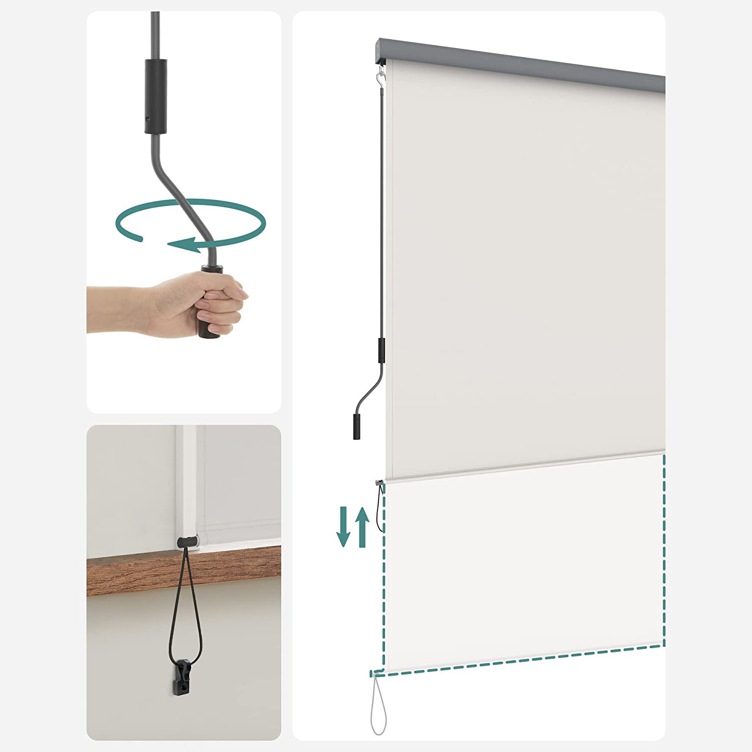 Vertikalna tenda 1,4 x 2,5 m (Š x V), bež boje | SONGMICS-vitahome.hr