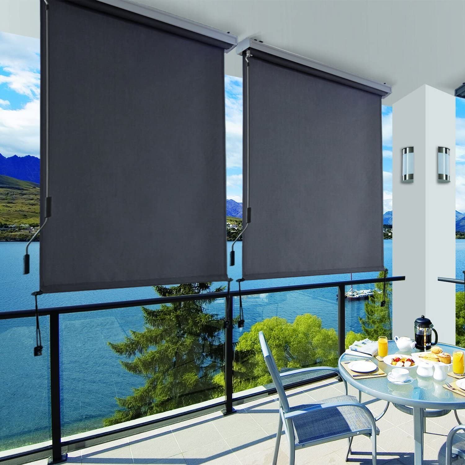 Vertikalna tenda 2,5 x 1,6 m (V x Š), sive boje | SONGMICS-vitahome.hr