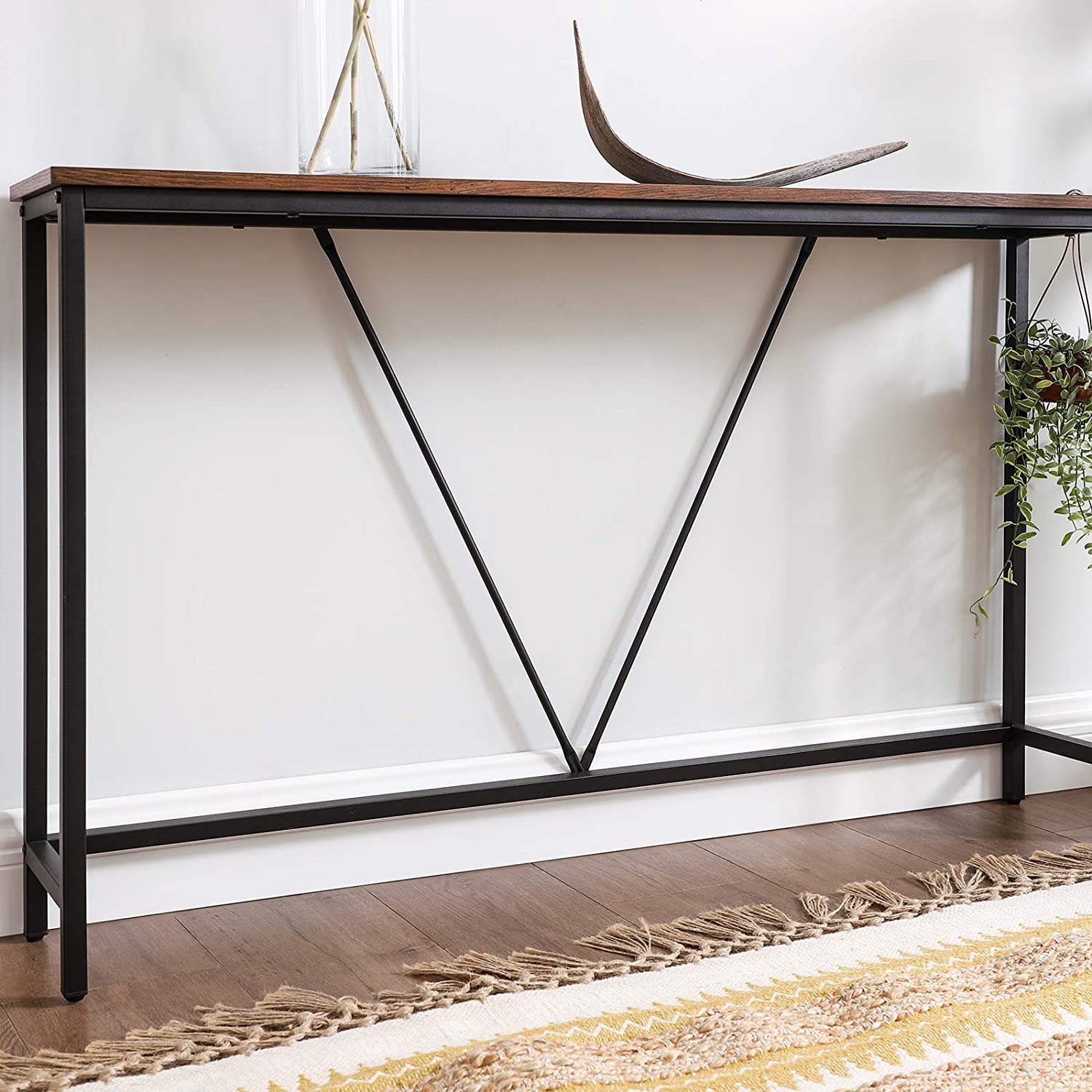 Vintage konzolni stol 120 x 23 x 74 cm, smeđe-crni | Vasagle-vitahome.hr