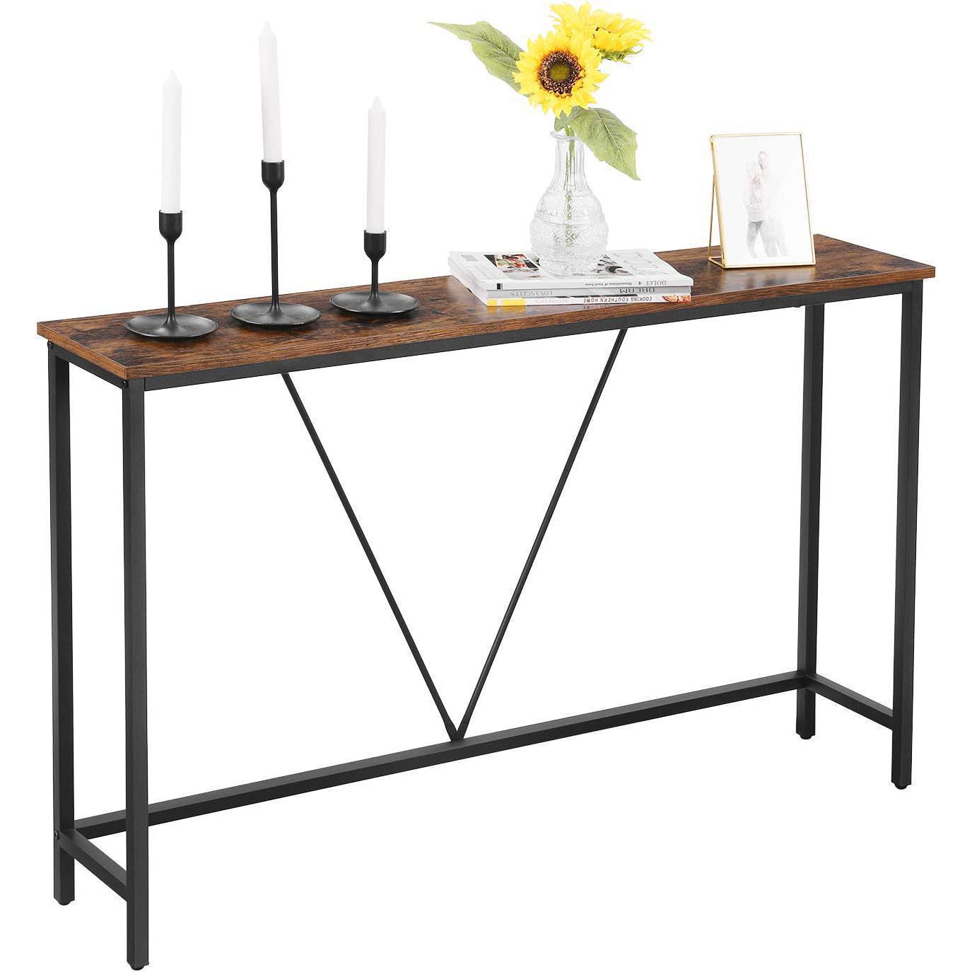 Vintage konzolni stol 120 x 23 x 74 cm, smeđe-crni | Vasagle-vitahome.hr