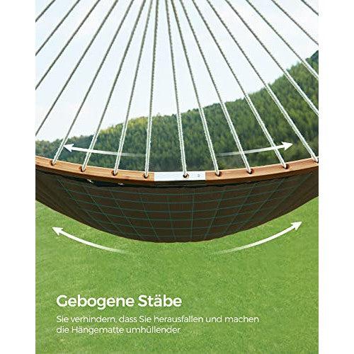 Viseća mreža za dvoje s jastukom, nosivosti 225 kg, 200 x 140 cm, plava-bež | SONGMICS-vitahome.hr
