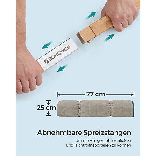 Viseća mreža za dvoje s jastukom, nosivosti 225 kg, 200 x 140 cm, plava-bež | SONGMICS-vitahome.hr