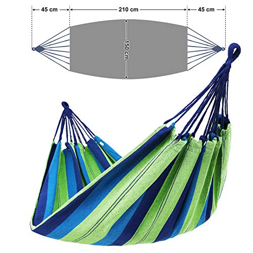 Viseća mreža za više osoba, 210 x 150 cm, nosivost 300 kg, plava i zelena | SONGMICS-vitahome.hr