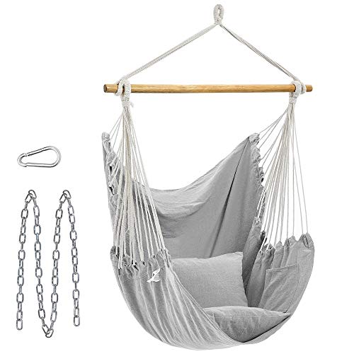 Viseća stolica s 2 jastuka nosivosti do 150kg, 148 x 125 cm, sive i bež boje | SONGMICS-vitahome.hr