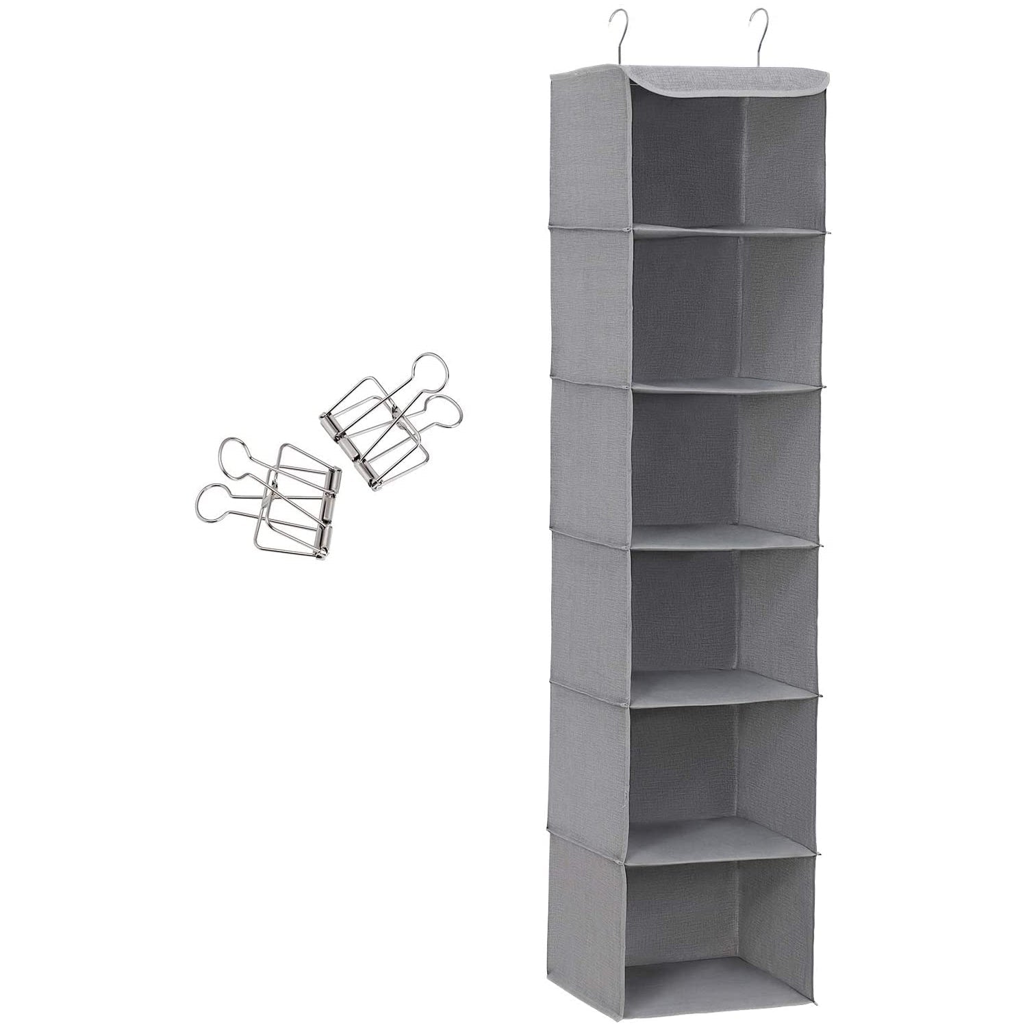 Viseće spremište sa 6 polica, organizator za ormar, 30 x 130 x 30 cm, sivo | SONGMICS-vitahome.hr