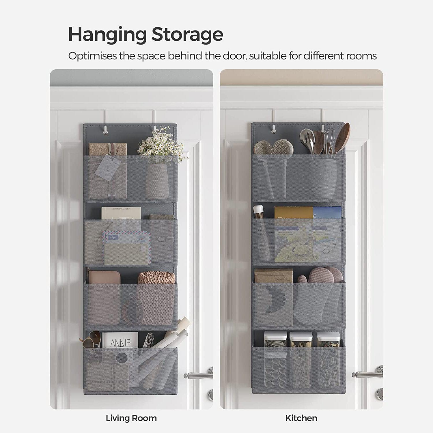 Viseći organizator za odlaganje s 4 džepa 33,5 x 100 x 12 cm, sivi | SONGMICS-vitahome.hr