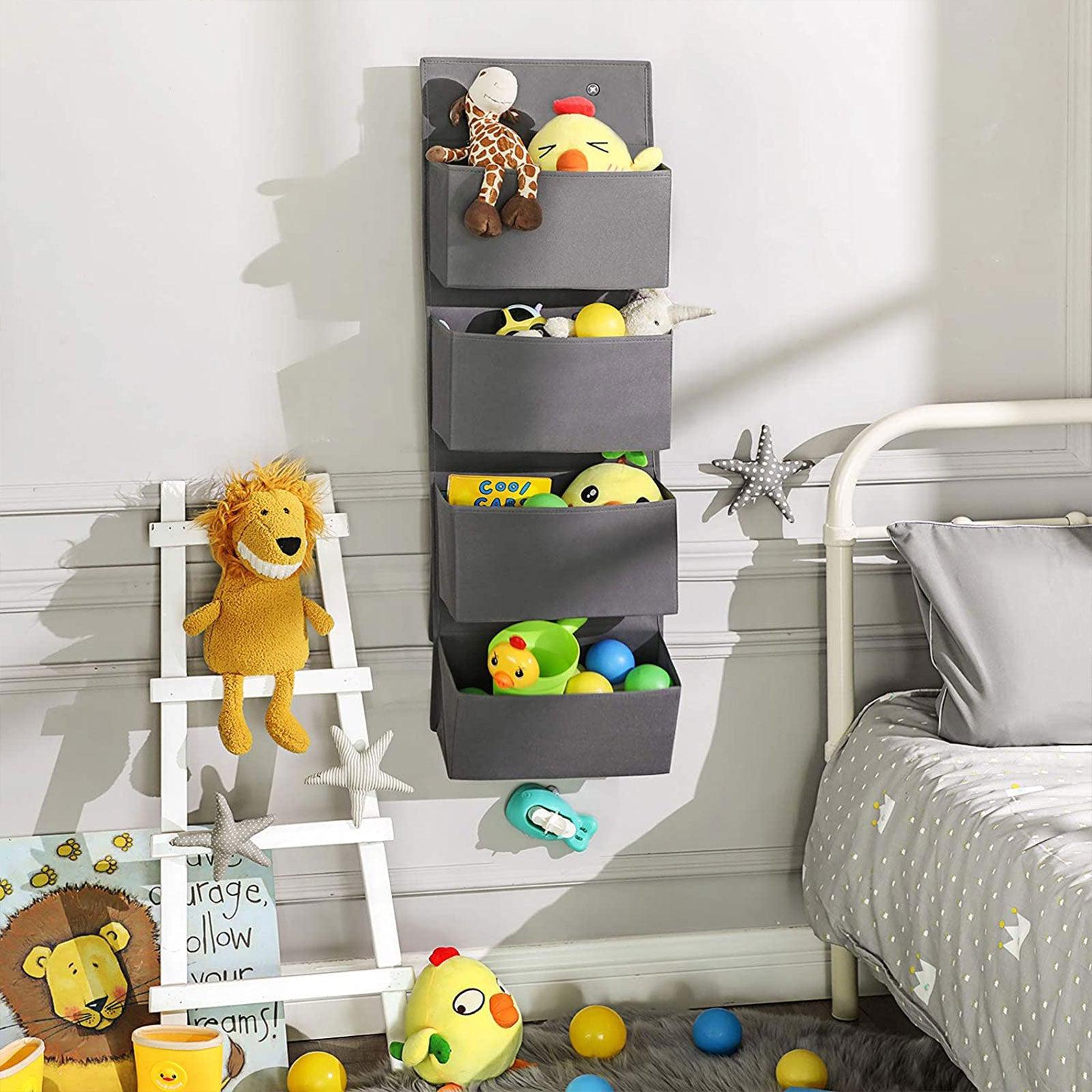 Viseći organizator za odlaganje s 4 džepa 33,5 x 100 x 12 cm, sivi | SONGMICS-vitahome.hr