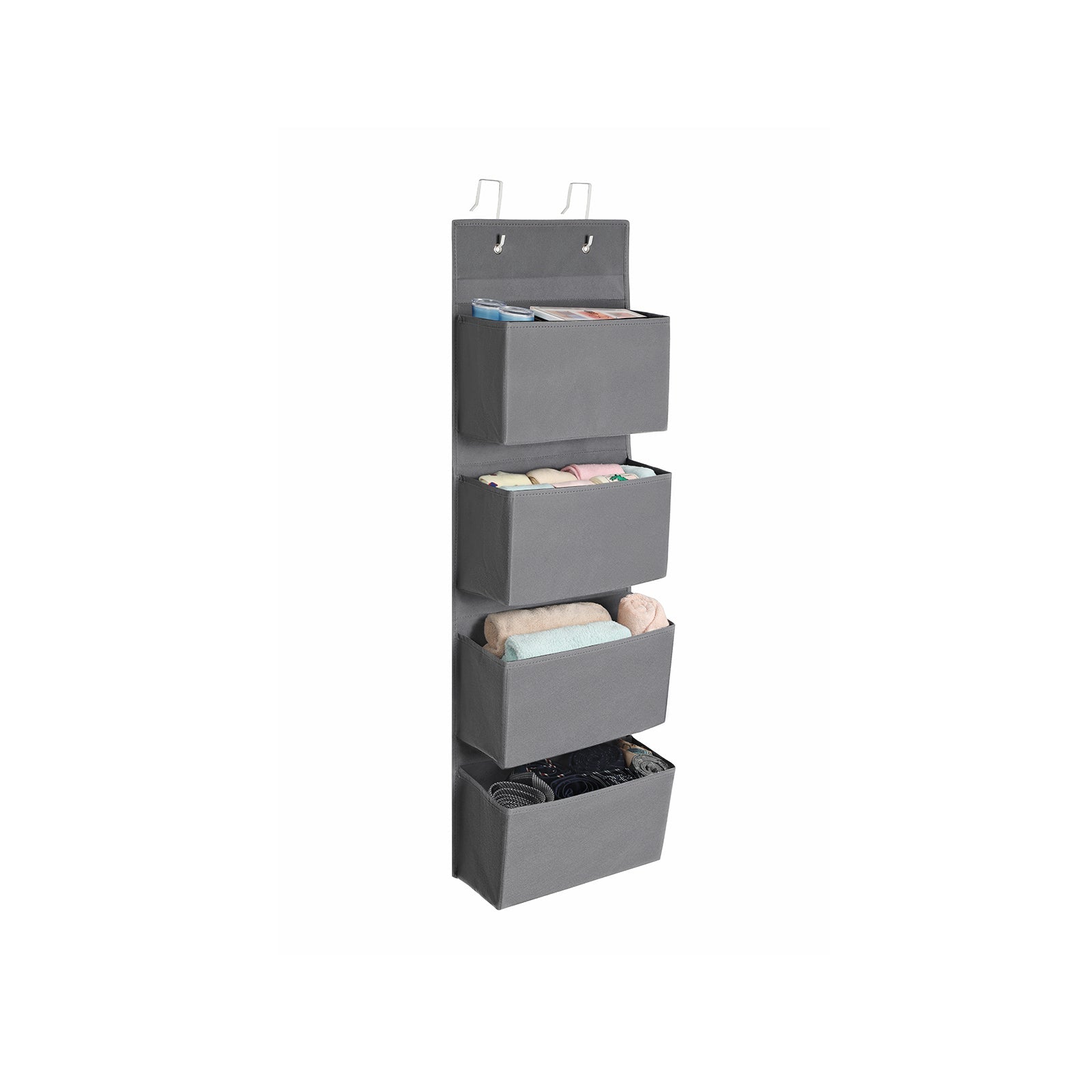 Viseći organizator za odlaganje s 4 džepa 33,5 x 100 x 12 cm, sivi | SONGMICS-vitahome.hr