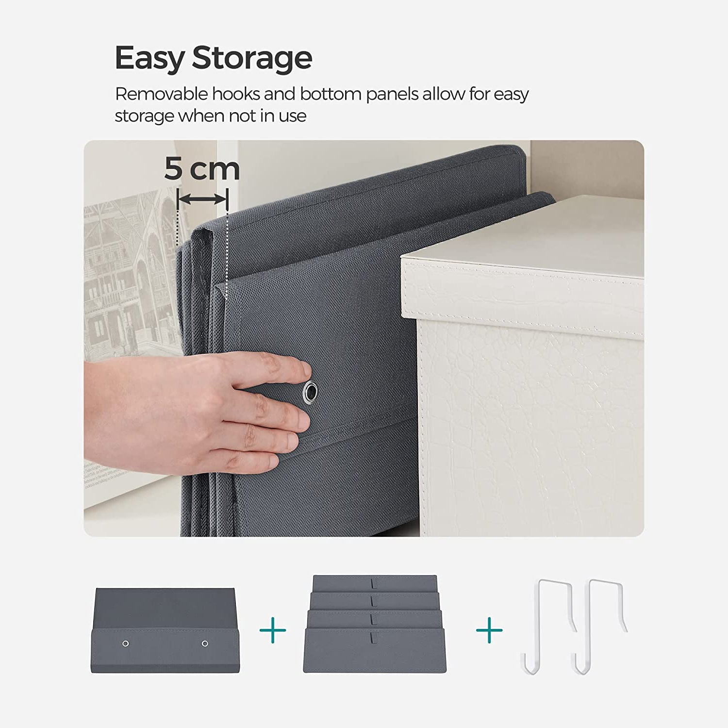 Viseći organizator za odlaganje s 4 džepa 33,5 x 100 x 12 cm, sivi | SONGMICS-vitahome.hr