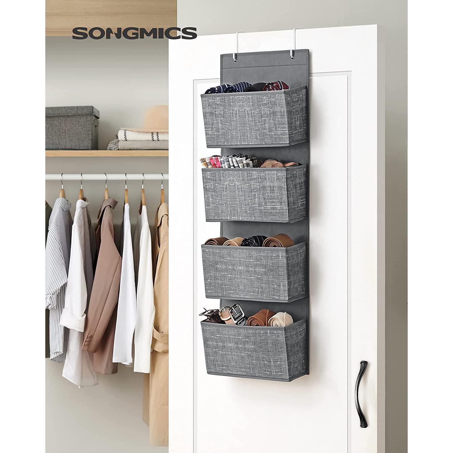 Viseći organizator za odlaganje s 4 džepa 33,5 x 100 x 12 cm, sivo prošarani | SONGMICS-vitahome.hr