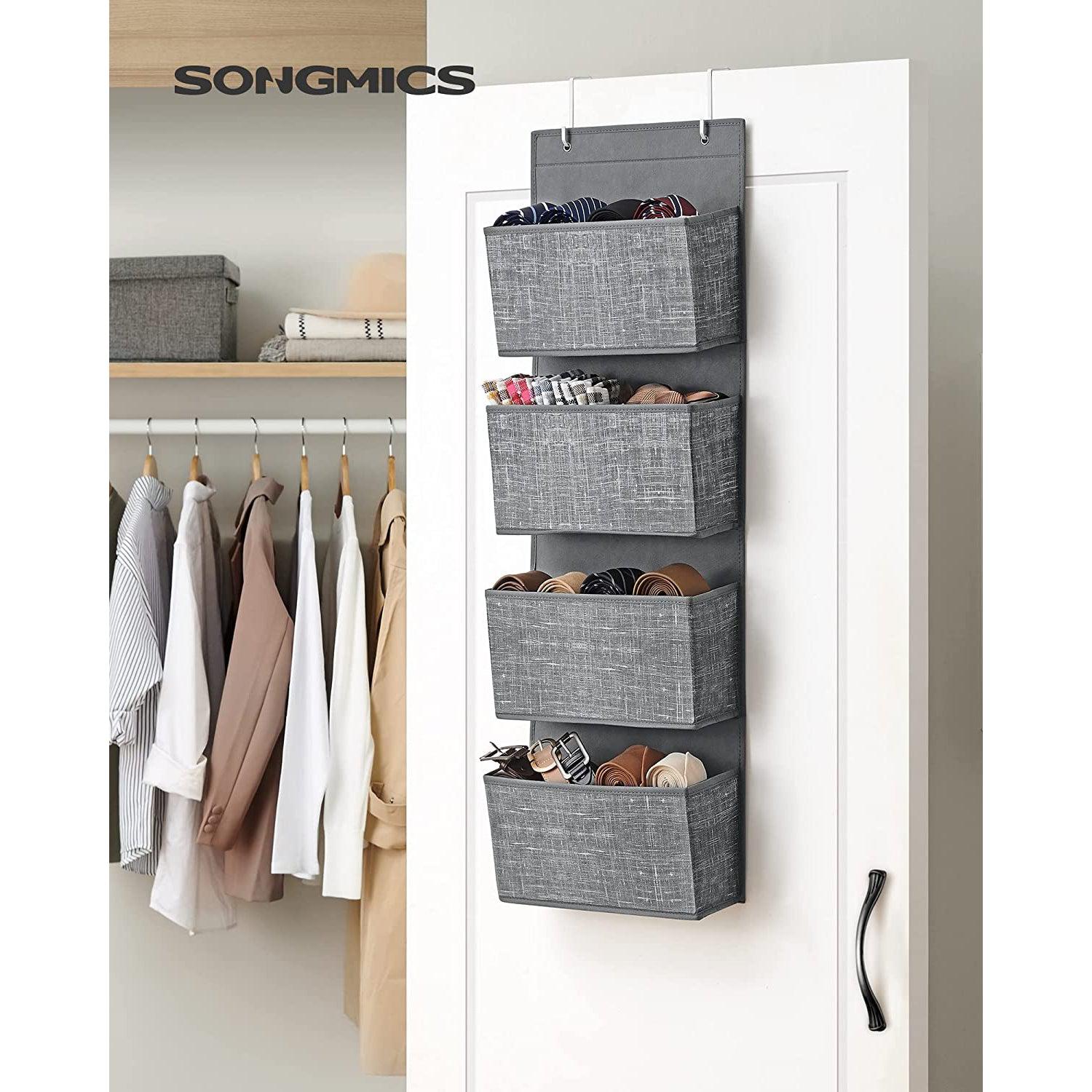 Viseći organizator za odlaganje s 4 džepa 33,5 x 100 x 12 cm, sivo prošarani | SONGMICS-vitahome.hr