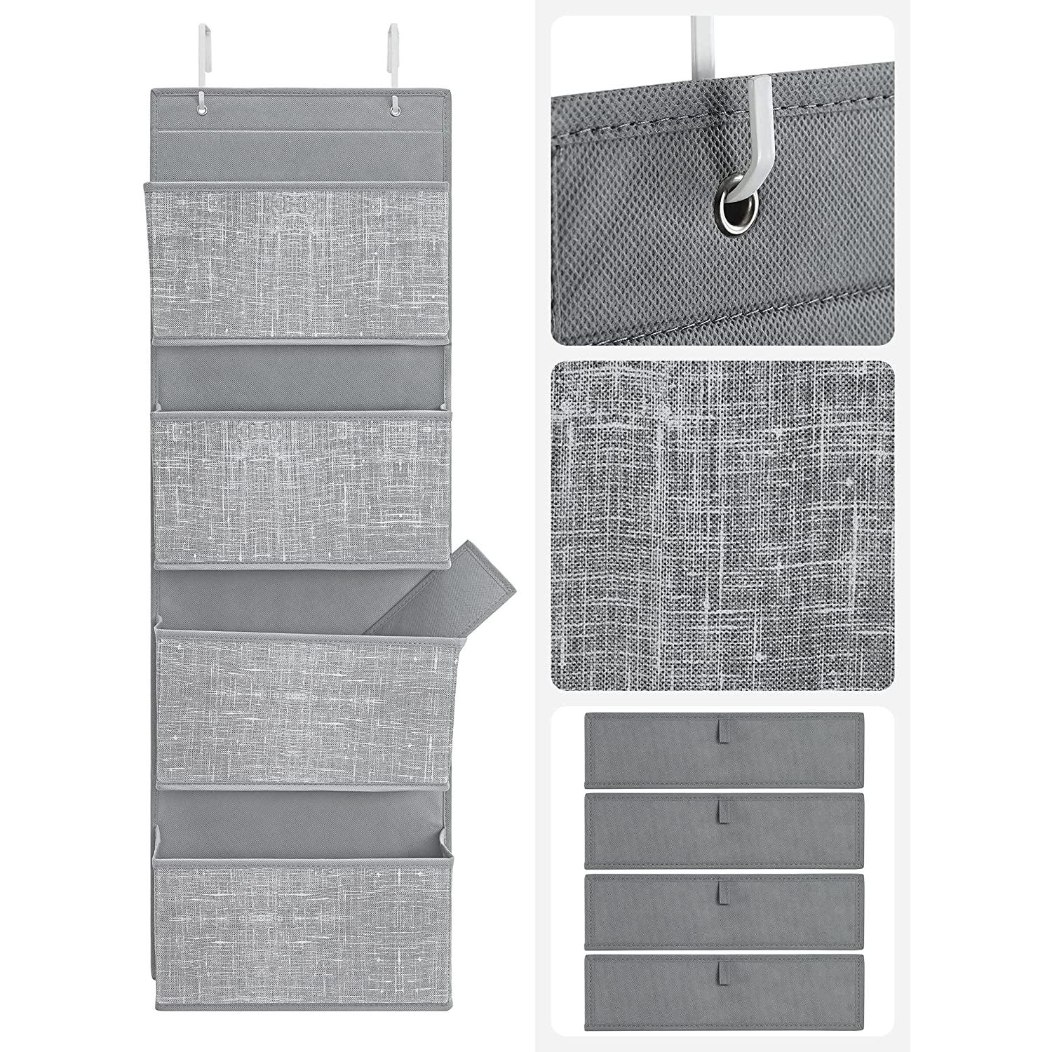 Viseći organizator za odlaganje s 4 džepa 33,5 x 100 x 12 cm, sivo prošarani | SONGMICS-vitahome.hr