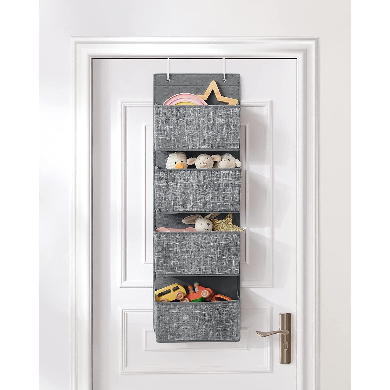 Viseći organizator za odlaganje s 4 džepa 33,5 x 100 x 12 cm, sivo prošarani | SONGMICS-vitahome.hr