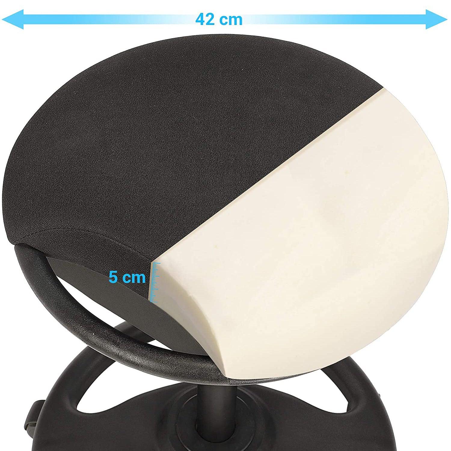 Visoka stolica, Ergonomska radna stolica sa širokim sjedalom, kut nagiba 10° 50 x 55-73 cm, crna | SONGMICS-vitahome.hr