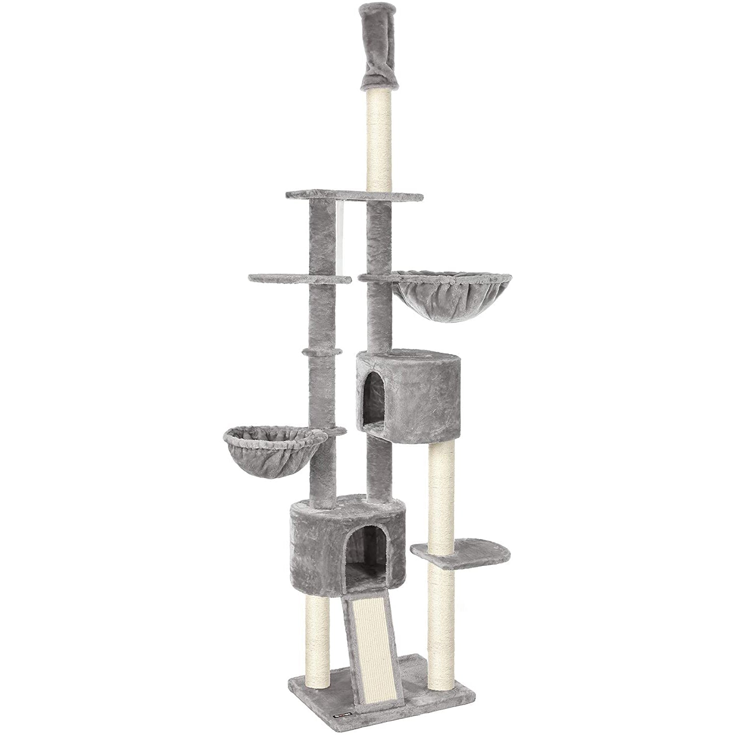 Visoki mačji toranj s grebalicama do stropa 240-260 cm, svijetlo sivi | FEANDREA | FEANDREA-vitahome.hr