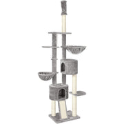 Visoki mačji toranj s grebalicama do stropa 240-260 cm, svijetlo sivi | FEANDREA | FEANDREA-vitahome.hr