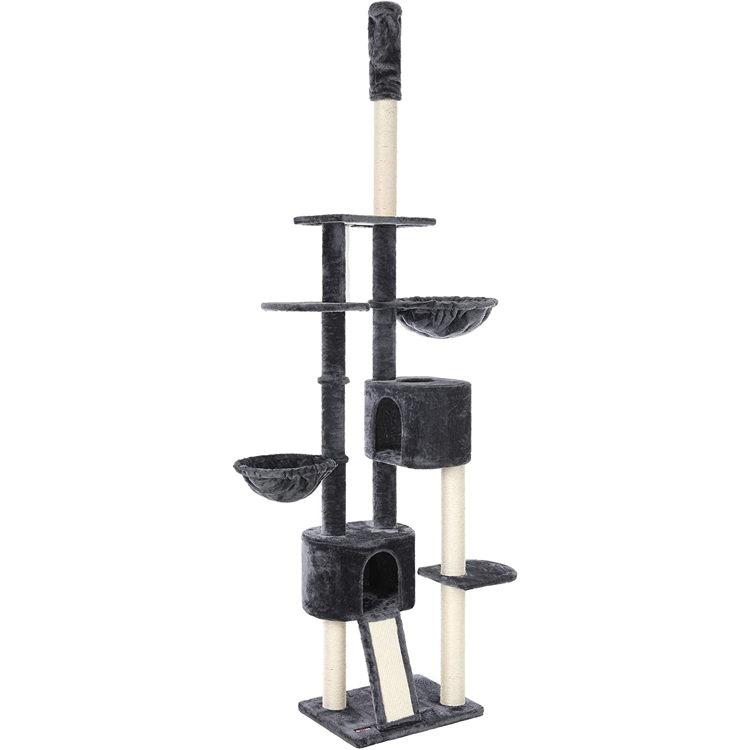 Visoki mačji toranj s grebalicama do stropa 240-260 cm, tamno sivi | FEANDREA | FEANDREA-vitahome.hr