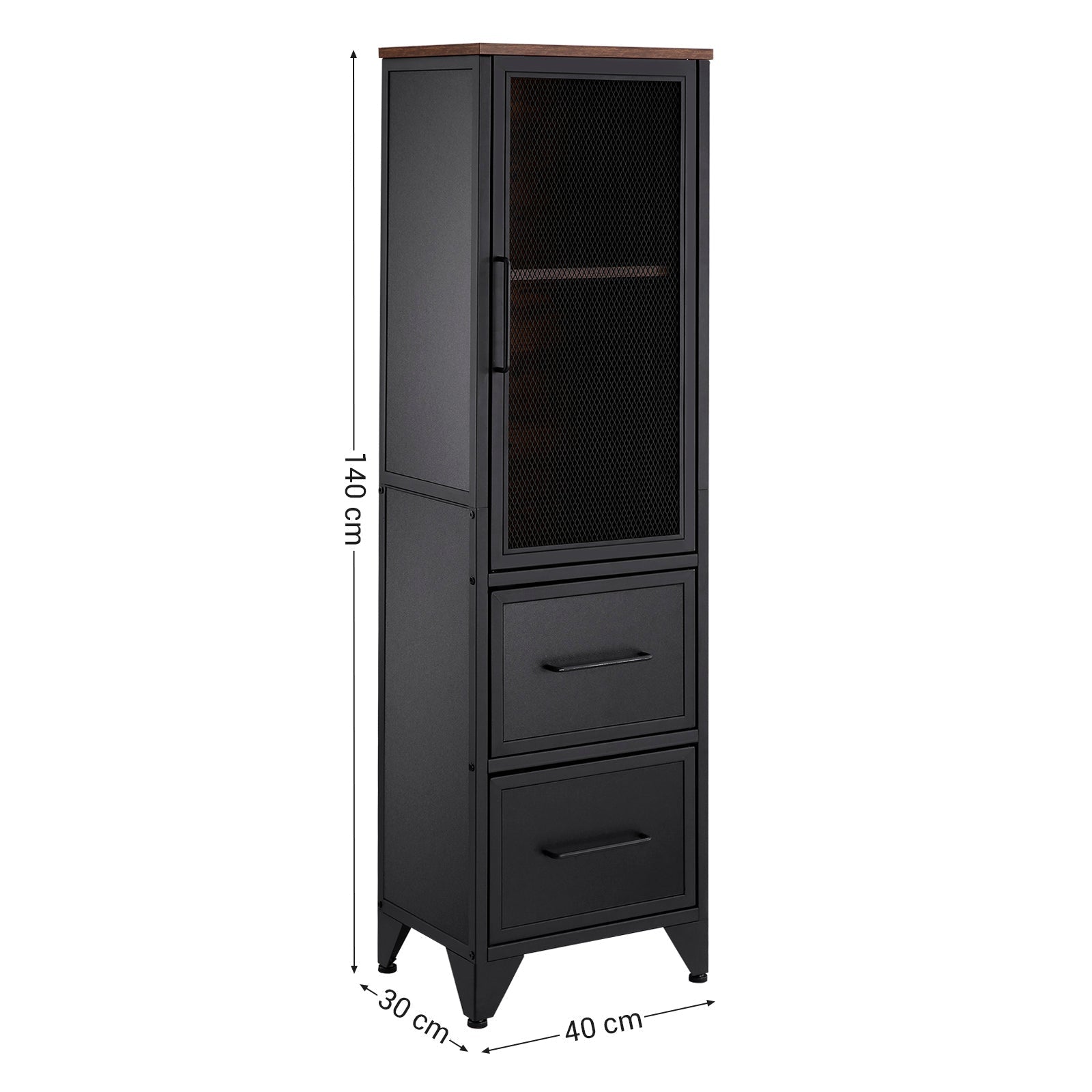 Visoki ormar za odlaganje 40 x 30 x 140 cm, smeđe/crni | Vasagle-vitahome.hr