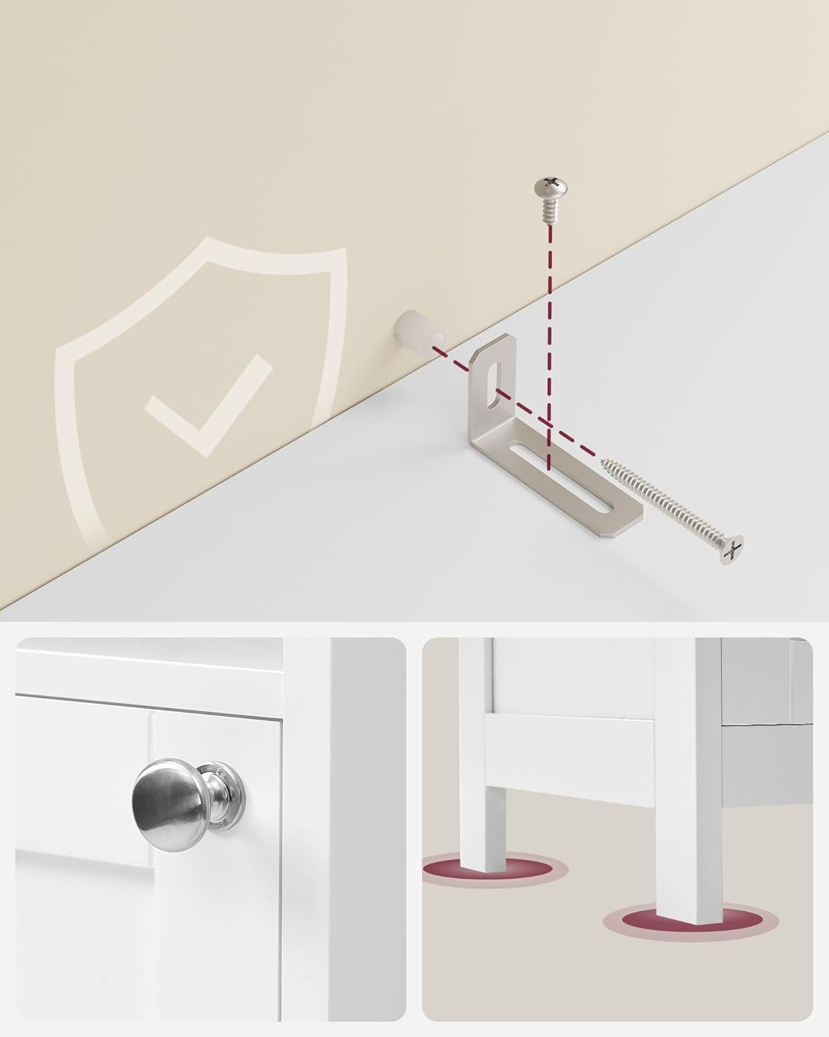 Visoki, uski kupaonski ormarić, 30×30×170 cm, bijeli | VASAGLE-VASAGLE-Vita Home