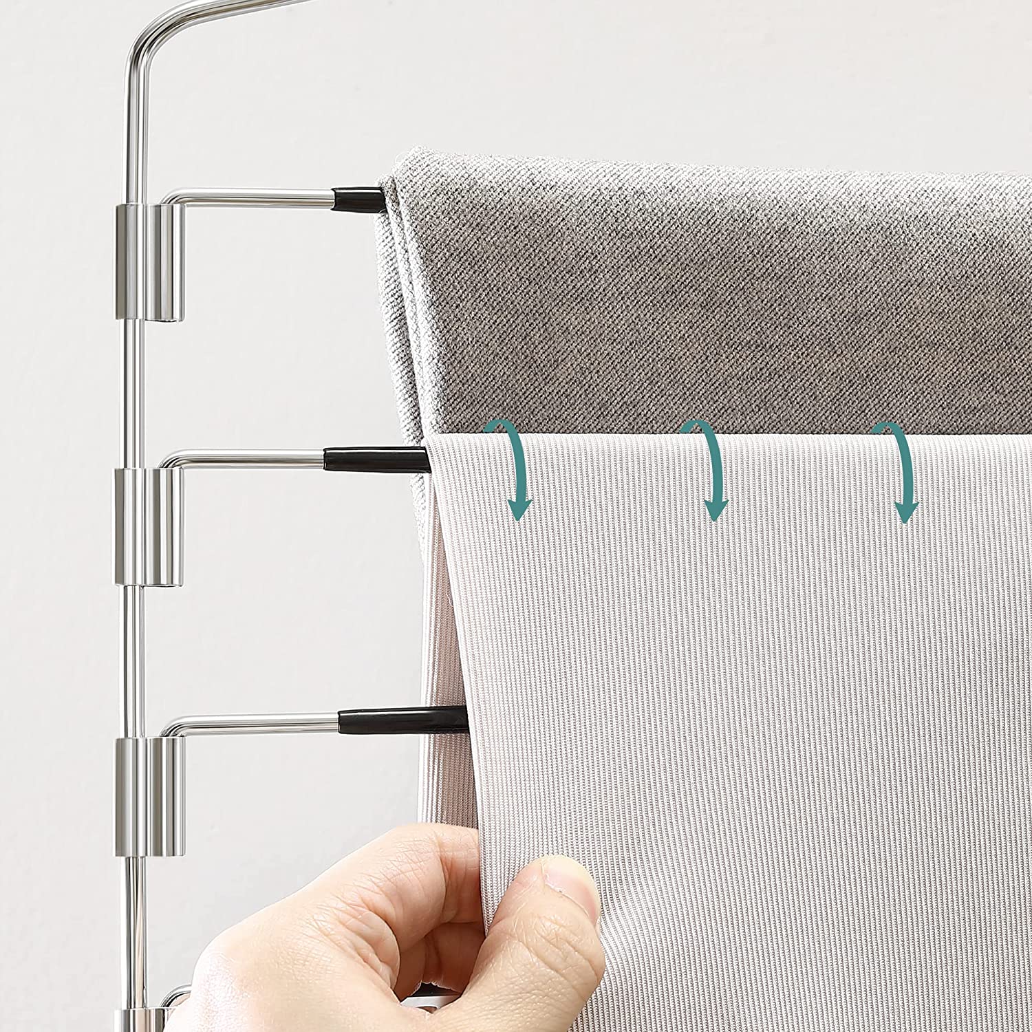 Vješalice za hlače, Metalne vješalice za hlače koje štede prostor, protuklizne, 3 kom | SONGMICS-vitahome.hr