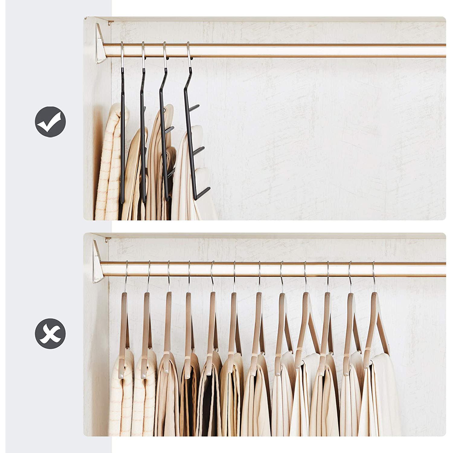 Vješalice za hlače, vješalica za kapute s 5 šipki set od 4 crne | SONGMICS-vitahome.hr