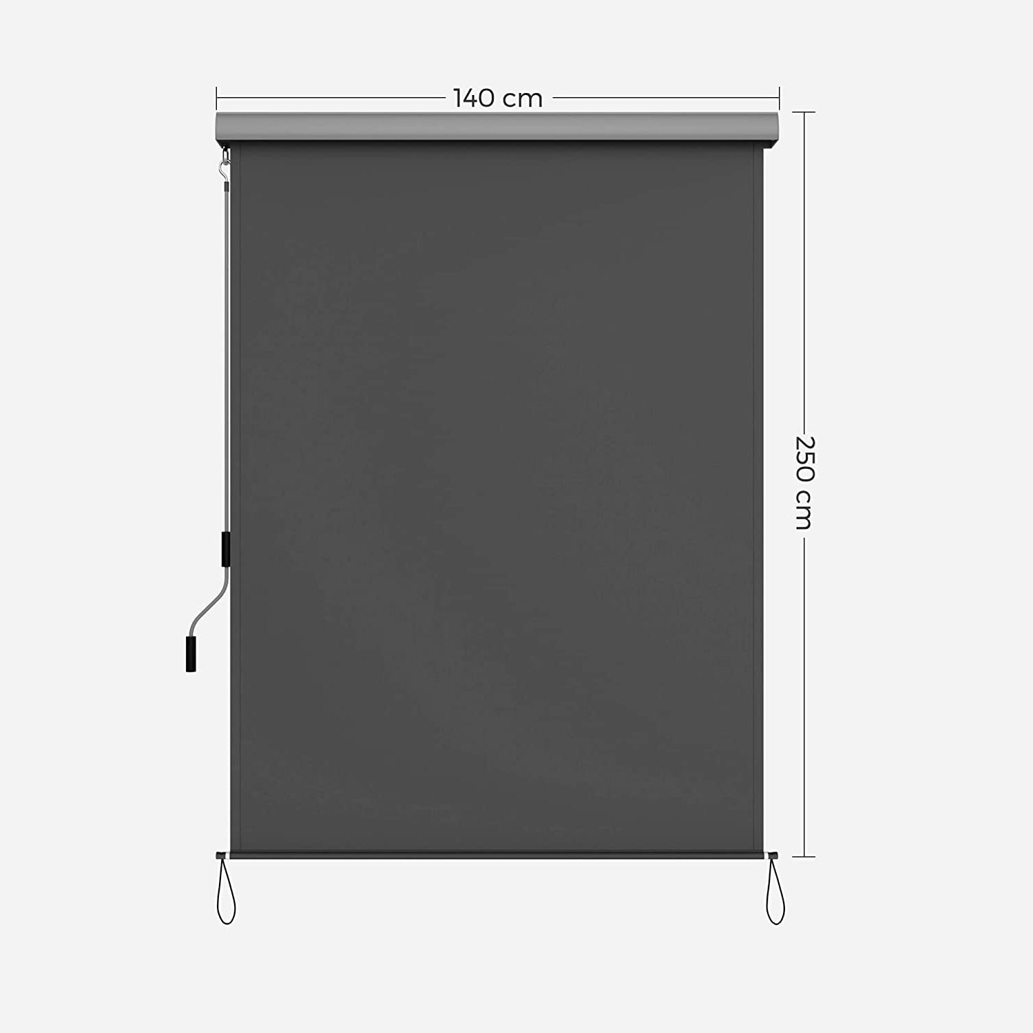 Vodootporna vertikalna tenda 1,4 x 2,5 m, sive boje | SONGMICS-vitahome.hr