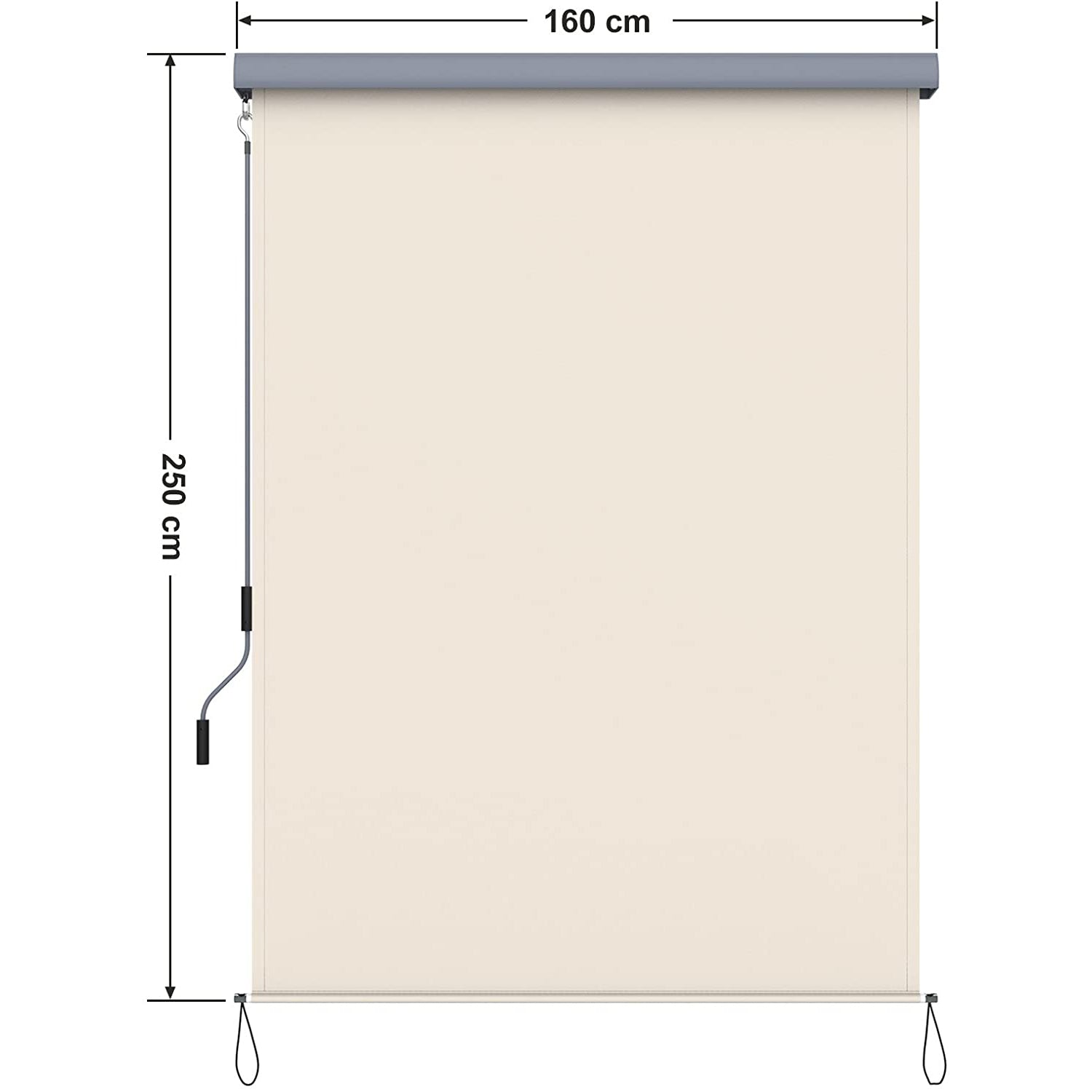 Vodootporna vertikalna tenda 2,5 x 1,6 m (V x Š), bež boje | SONGMICS-vitahome.hr
