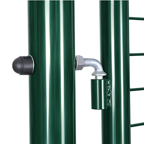 Vrtna vrata od galvaniziranog čelika s bravom i 3 ključa, 106 x 200cm, zelena | SONGMICS-vitahome.hr