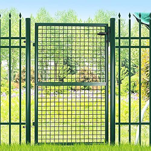Vrtna vrata od galvaniziranog čelika s bravom i 3 ključa, 106 x 200cm, zelena | SONGMICS-vitahome.hr