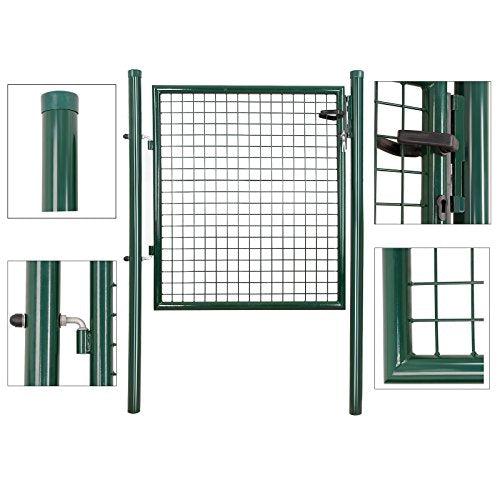 Vrtna vrata od galvaniziranog čelika s bravom i 3 ključa, 150 x 106 cm, zelena | SONGMICS-vitahome.hr