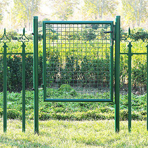 Vrtna vrata od galvaniziranog čelika s bravom i 3 ključa, 150 x 106 cm, zelena | SONGMICS-vitahome.hr