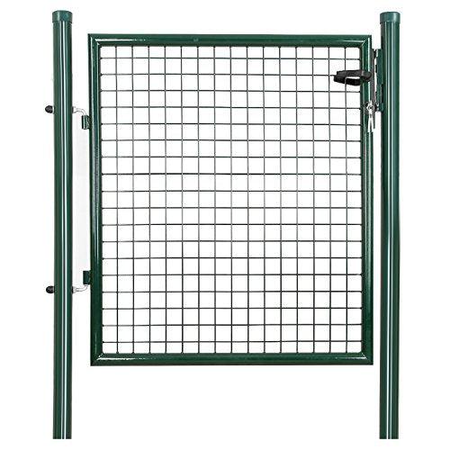 Vrtna vrata od galvaniziranog čelika s bravom i 3 ključa, 150 x 106 cm, zelena | SONGMICS-vitahome.hr