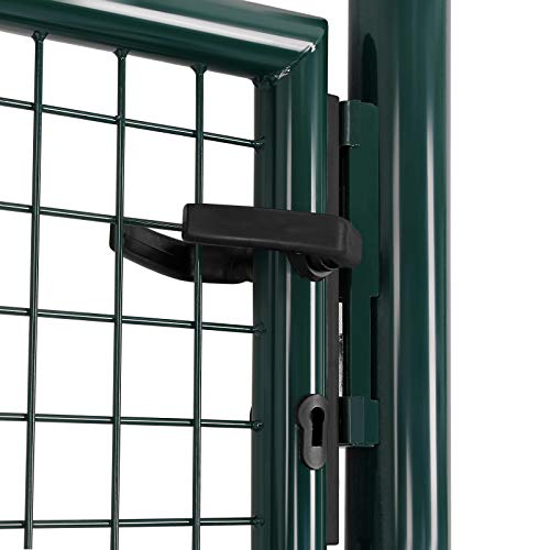 Vrtna vrata od galvaniziranog čelika s bravom i 3 ključa, 150 x 106, zelene boje | SONGMICS-vitahome.hr