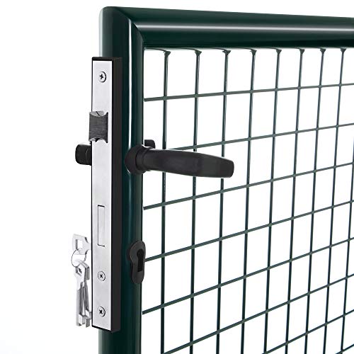 Vrtna vrata od galvaniziranog čelika s bravom i 3 ključa, 150 x 106, zelene boje | SONGMICS-vitahome.hr