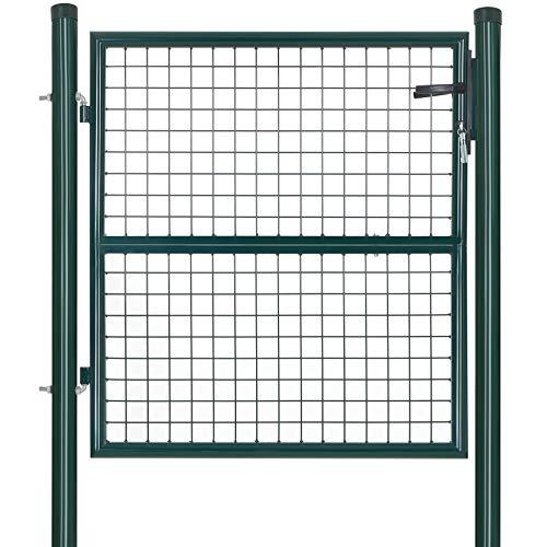Vrtna vrata od galvaniziranog čelika s bravom i 3 ključa, 150 x 106, zelene boje | SONGMICS-vitahome.hr
