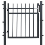 Vrtna vrata od galvaniziranog čelika, s bravom i ključem, 106 x 100 cm, siva | SONGMICS-vitahome.hr