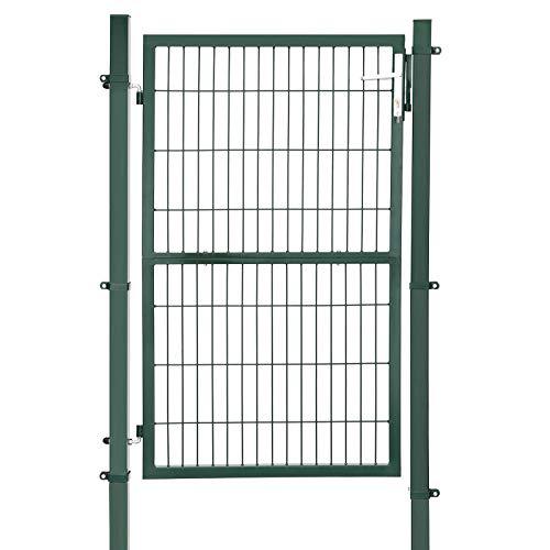 Vrtna vrata od galvaniziranog čelika s bravom i ključem, 200x106, zelene boje | SONGMICS-vitahome.hr