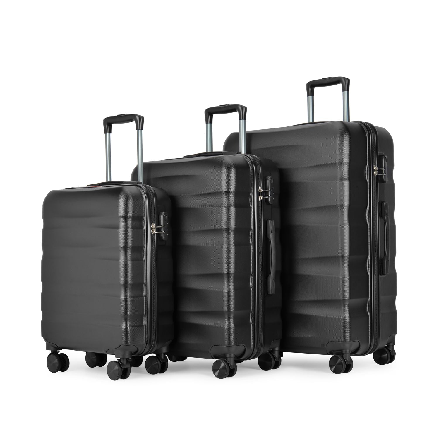 WAVE set od 3 kofera na 4 dvostruka kotača, crni | BONTOUR-vitahome.hr