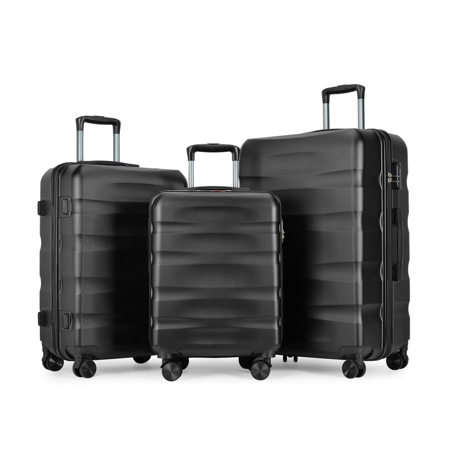 WAVE set od 3 kofera na 4 dvostruka kotača, crni | BONTOUR-vitahome.hr