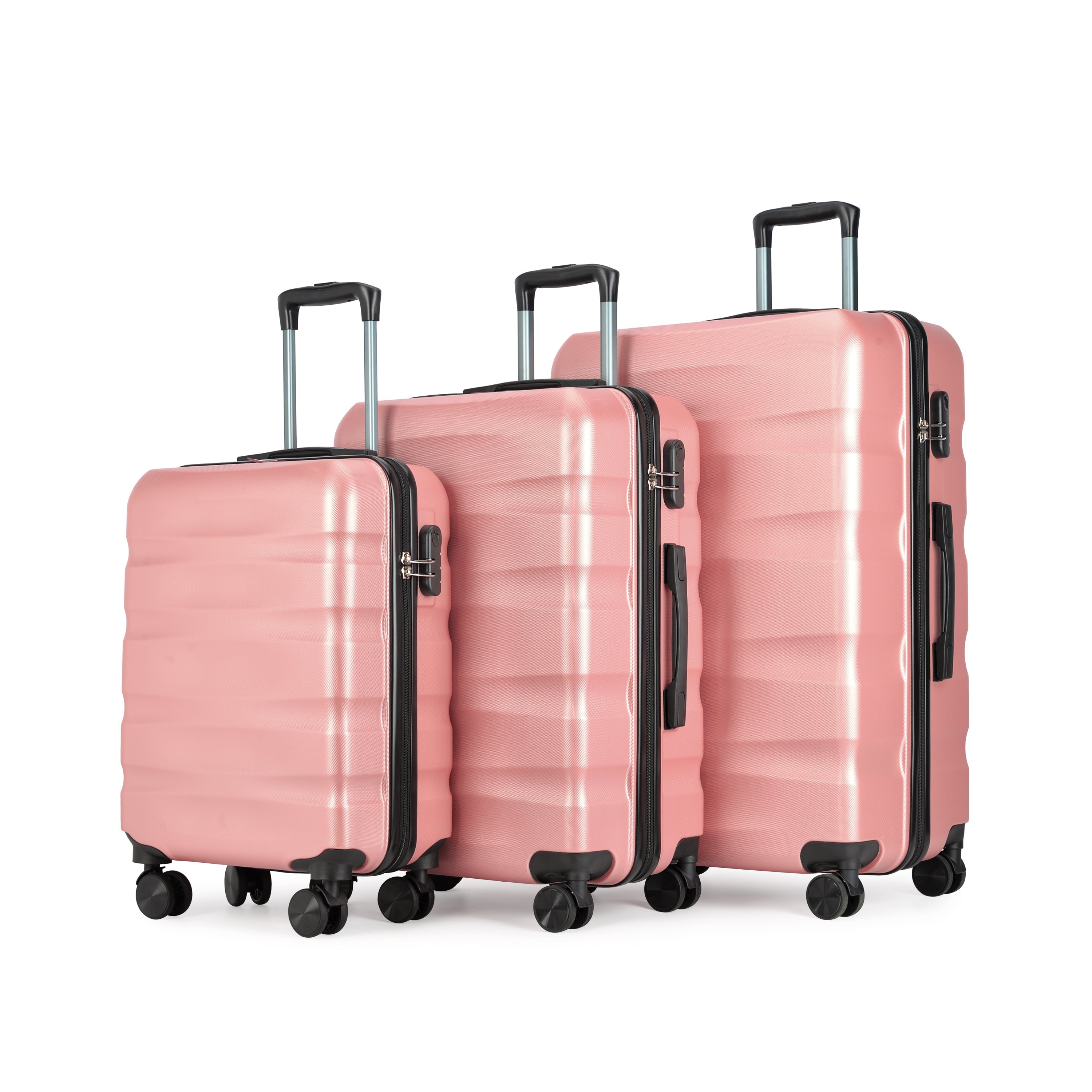WAVE set od 3 kofera na 4 dvostruka kotača, roze zlato | BONTOUR-vitahome.hr