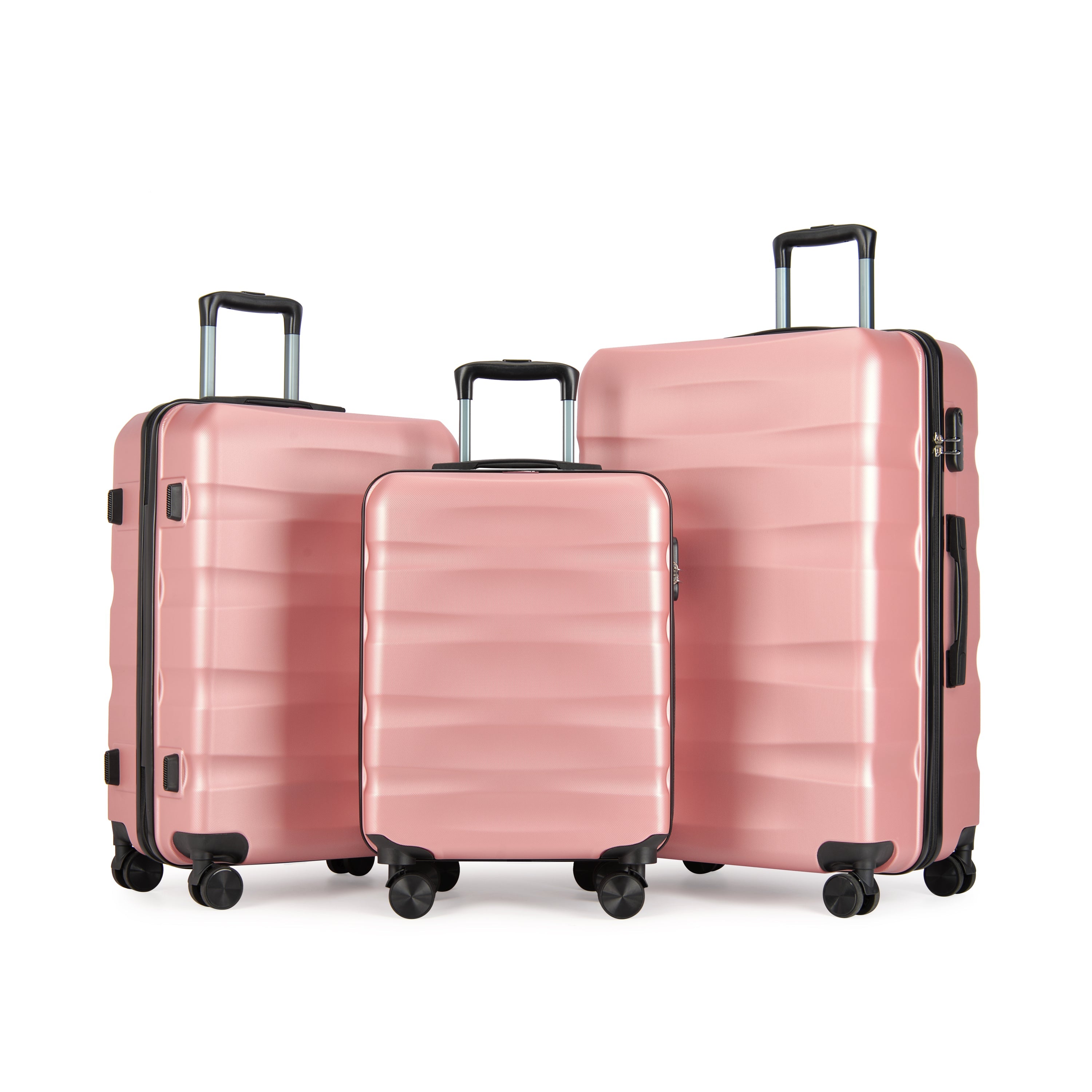 WAVE set od 3 kofera na 4 dvostruka kotača, roze zlato | BONTOUR-vitahome.hr