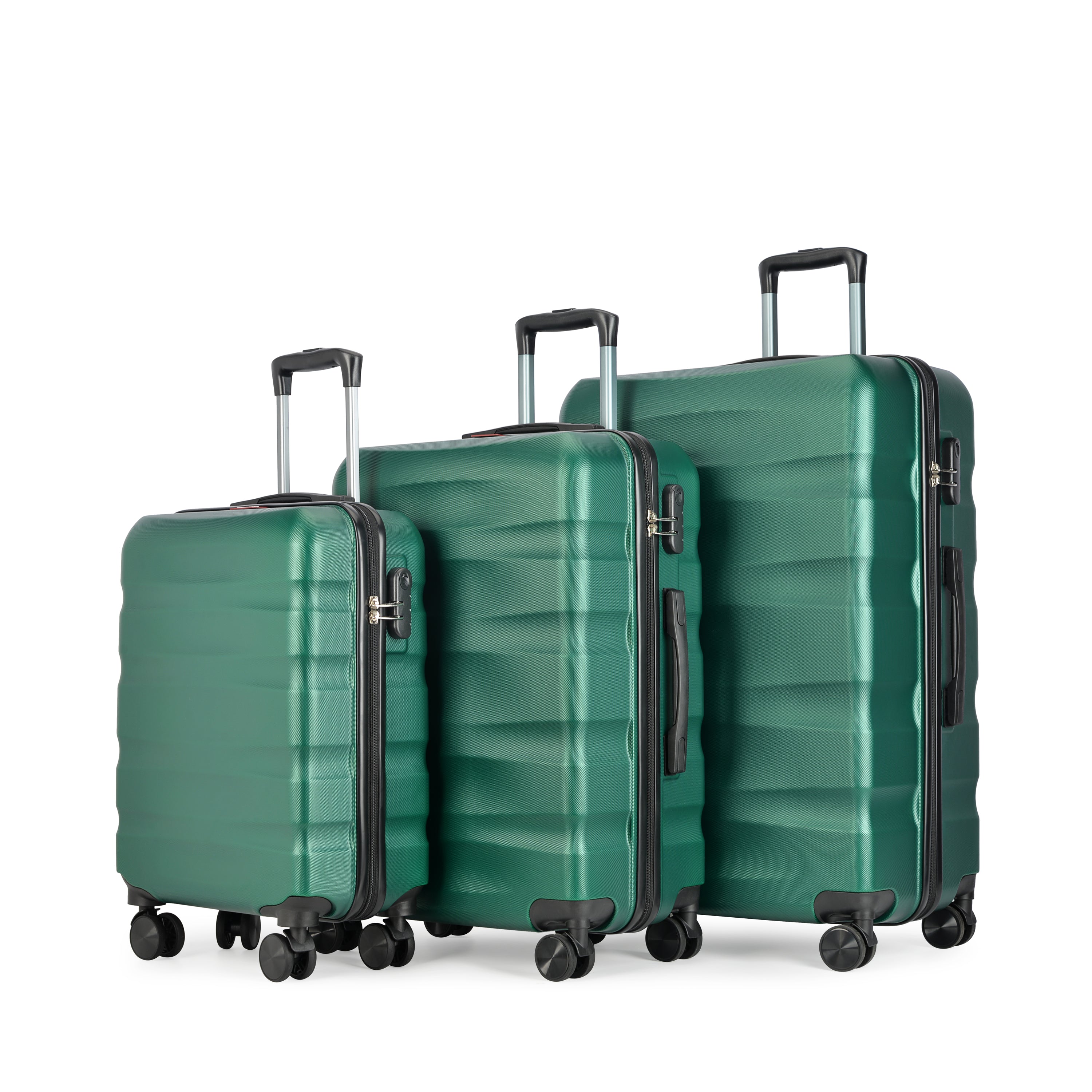 WAVE set od 3 kofera na 4 dvostruka kotača, zeleni | BONTOUR-vitahome.hr