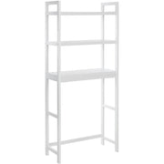 WC polica, troslojna kupaonska polica od bambusa, 63 x 163 x 26 cm, bijela-SONGMICS-Vita Home