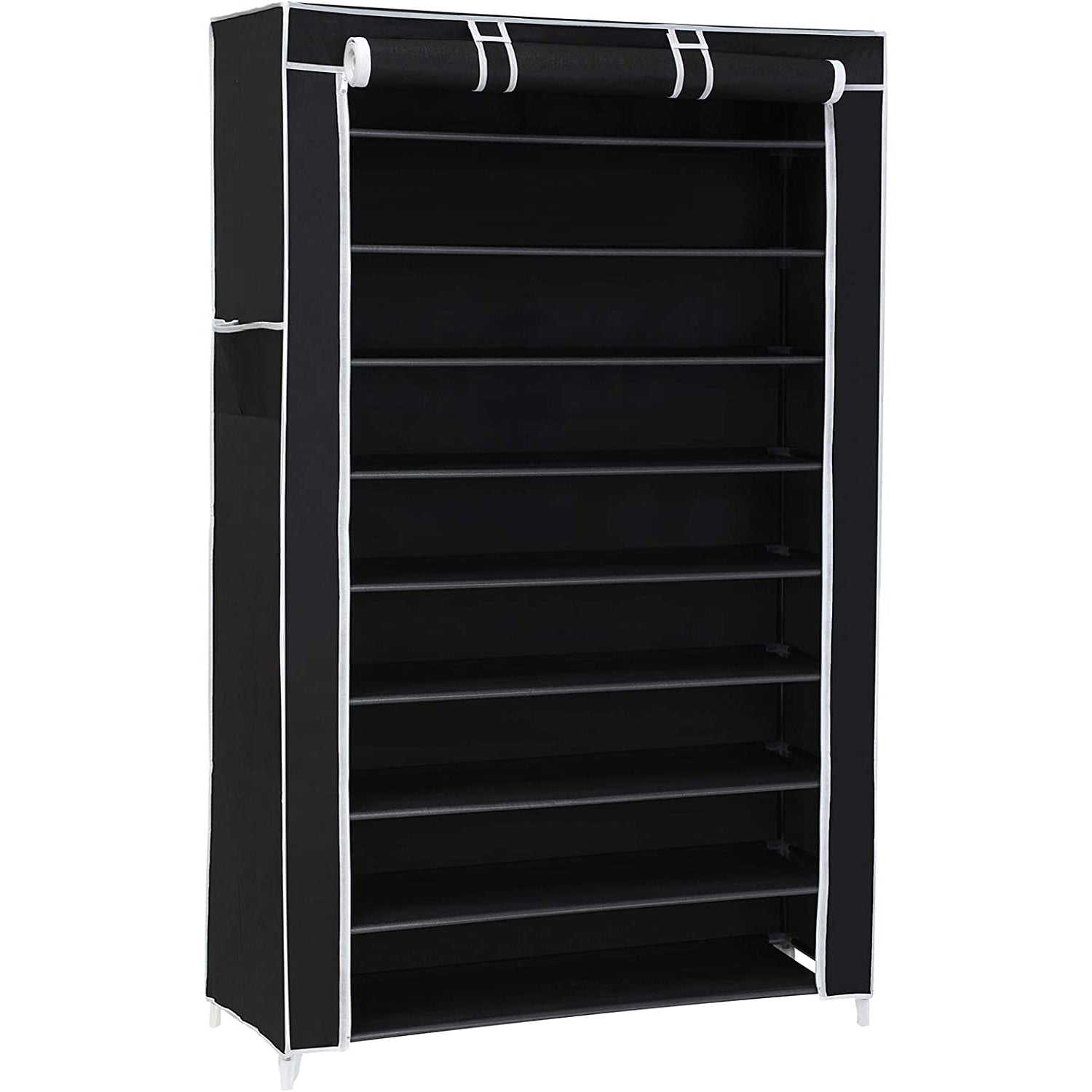 XXL 10-slojna polica za cipele od 45 pari, 88 x 28 x 160 cm, crna | SONGMICS-vitahome.hr