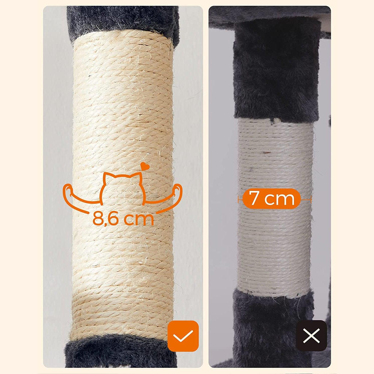 XXL grebalica za mačke s štapićima za igru, visine 164 cm, tamno siva | FEANDREA | FEANDREA-vitahome.hr