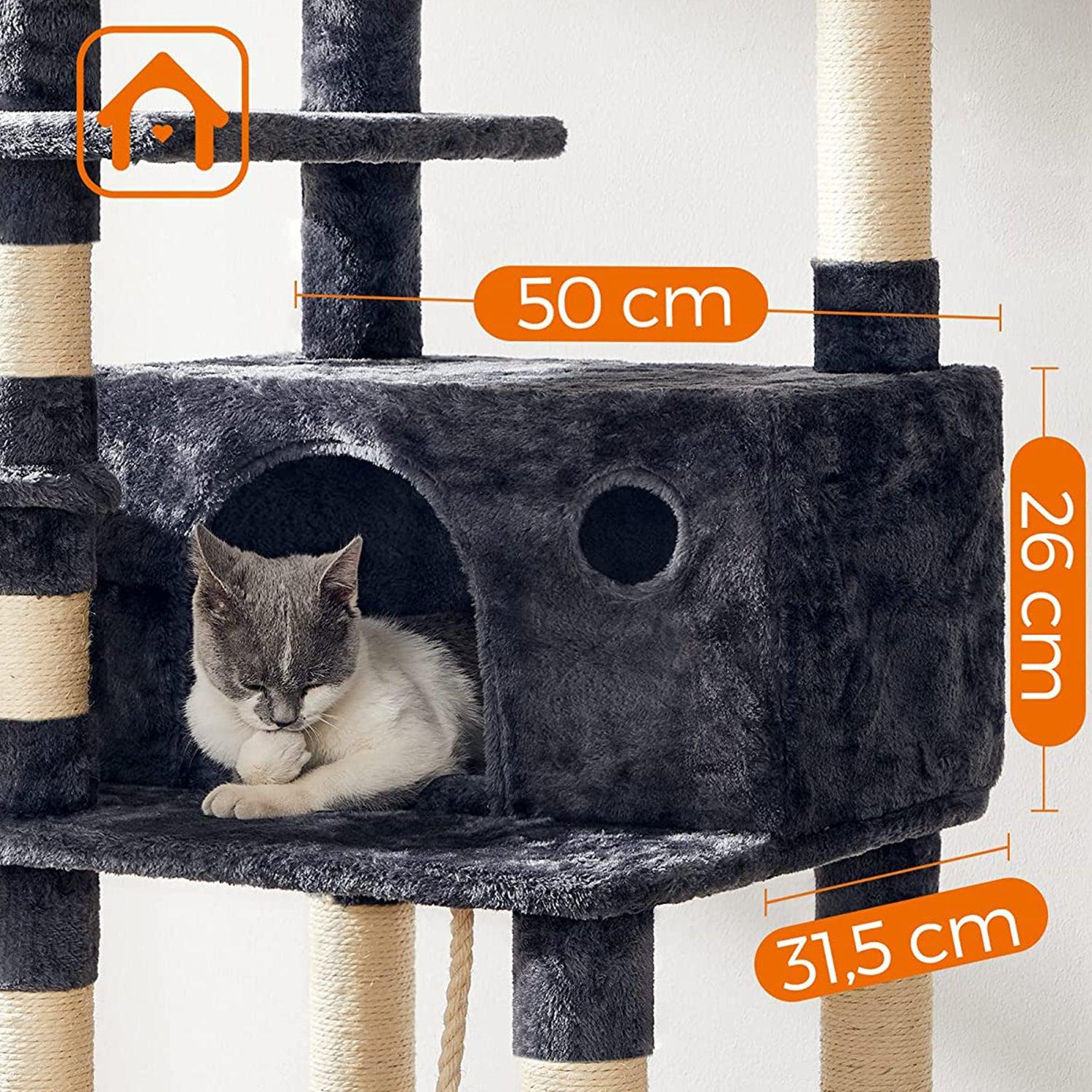 XXL grebalica za mačke s štapićima za igru, visine 164 cm, tamno siva | FEANDREA | FEANDREA-vitahome.hr